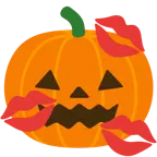 marca de beso + calabaza de Halloween