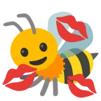 marca de beso + abeja