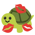 marca de beso + tortuga