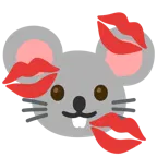 marca de beso + cara de ratón