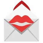 marca de beso + carta de amor