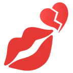 marca de beso + corazón roto