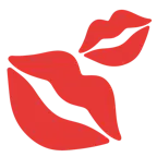 marca de beso + dos corazones