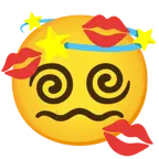 marca de beso + símbolo de mareo