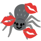 marca de beso + araña