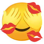 marca de beso + mono con los ojos tapados