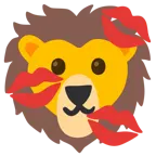 marca de beso + león