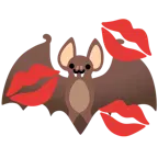 marca de beso + murciélago