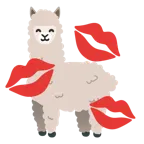 marca de beso + llama