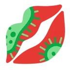 marca de beso + microbio