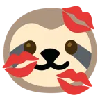 marca de beso + perezoso