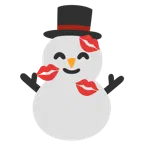 marca de beso + muñeco de nieve