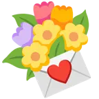 carta de amor + ramo de flores
