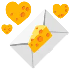 carta de amor + cuña de queso
