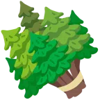 ramo de flores + árbol de hoja perenne
