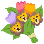 ramo de flores + león