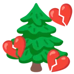 corazón roto + árbol de hoja perenne