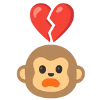 corazón roto + cara de mono