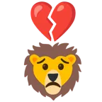 corazón roto + león