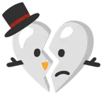 corazón roto + muñeco de nieve