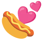 dos corazones + perrito caliente