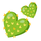 dos corazones + cactus