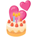 dos corazones + tarta de cumpleaños
