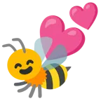 dos corazones + abeja