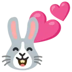 dos corazones + cara de conejo