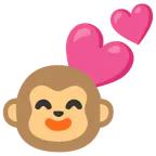 dos corazones + cara de mono