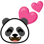 dos corazones + panda