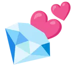 dos corazones + piedra preciosa