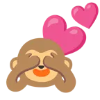dos corazones + mono con los ojos tapados