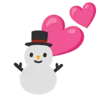 dos corazones + muñeco de nieve