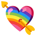 Herz mit Pfeil + Regenbogen