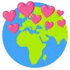 Herz mit Pfeil + Globus mit Europa und Afrika