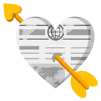 Herz mit Pfeil + Zeitung