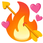 Herz mit Pfeil + Feuer