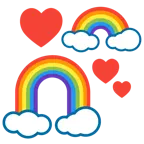 kreisende Herzen + Regenbogen