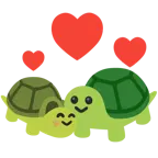 kreisende Herzen + Schildkröte