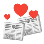 corazones giratorios + periódico