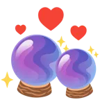 corazones giratorios + bola de cristal