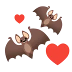 kreisende Herzen + Fledermaus