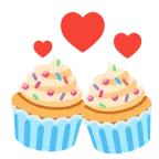 kreisende Herzen + Cupcake