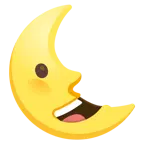 faccina con un gran sorriso + faccina ultimo quarto di luna