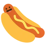 visage rieur + hot dog
