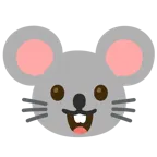 visage rieur + tête de souris