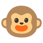 visage rieur + tête de singe