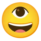 visage rieur + œil