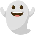 faccina con un gran sorriso + fantasma